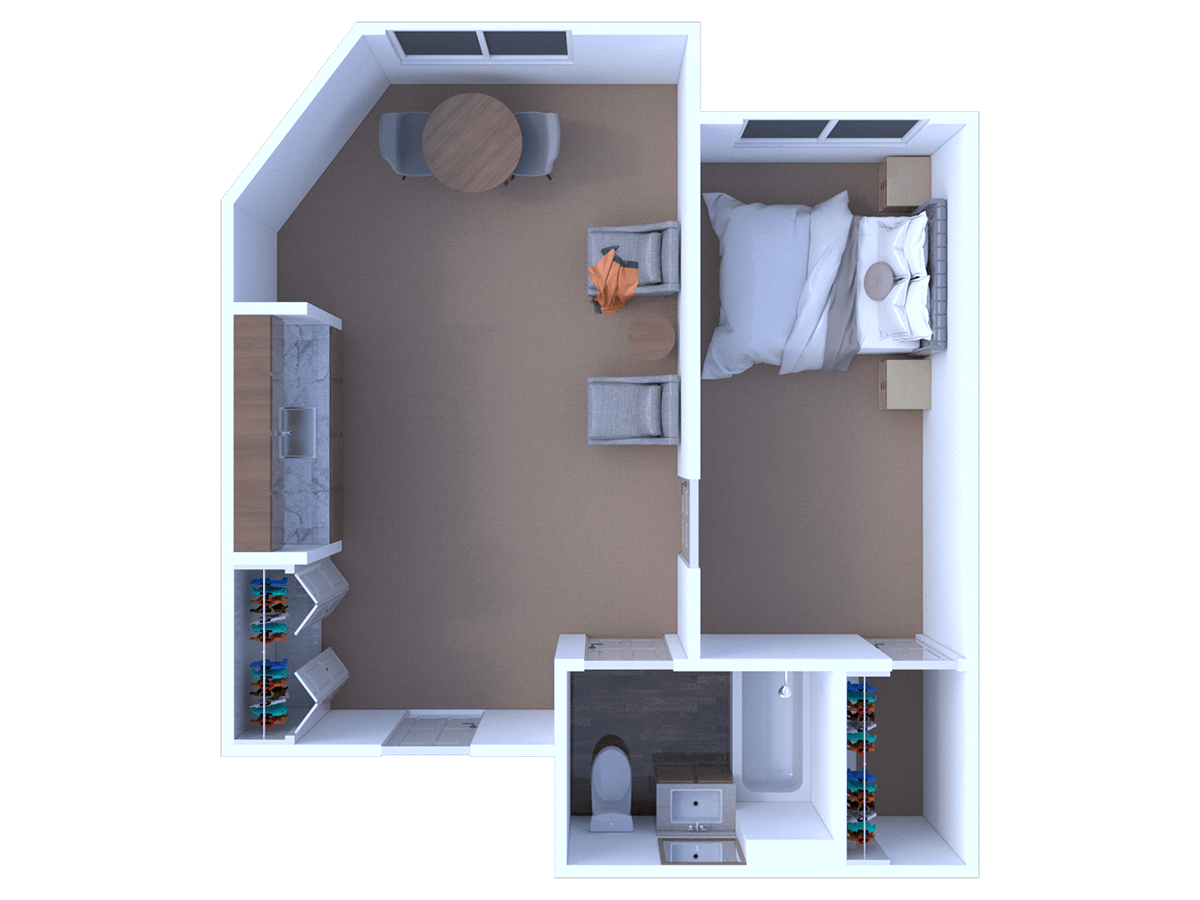 One Bedroom Alcove floor plan