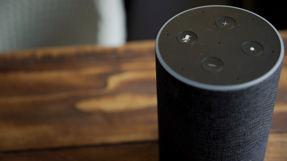 A virtual assistant sitting on a tabletop