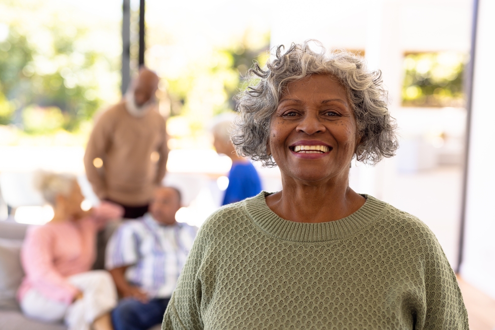 Woman smiling in Carlsbad assisted living.